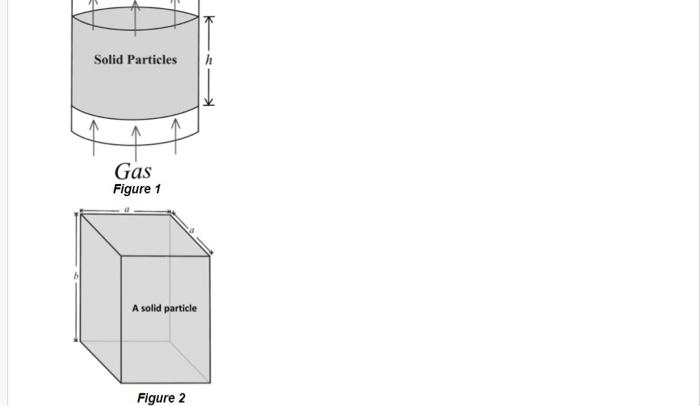 with solid particles and the shape of a single particle is shown