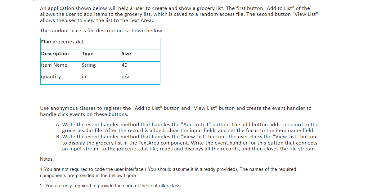  An application shown below will help a user to create and