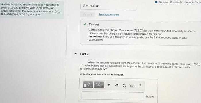 Need help with Part B Review | Constants Periodic Table P =
