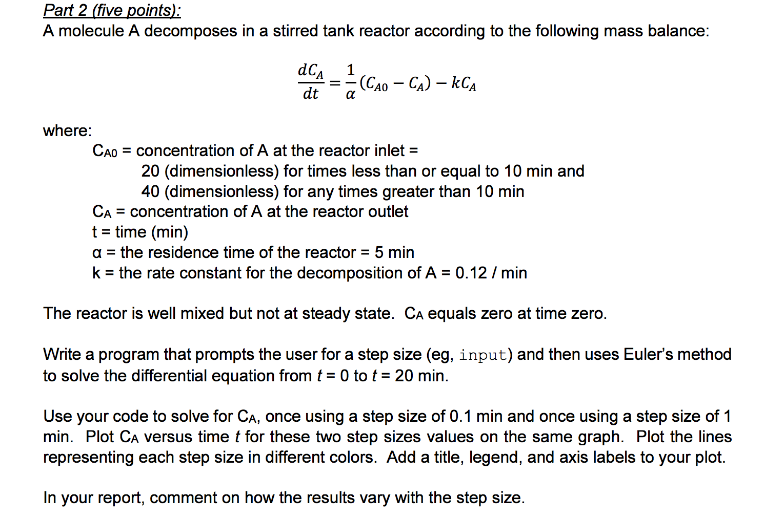 This needs to be programed as a function in matlab A molecule