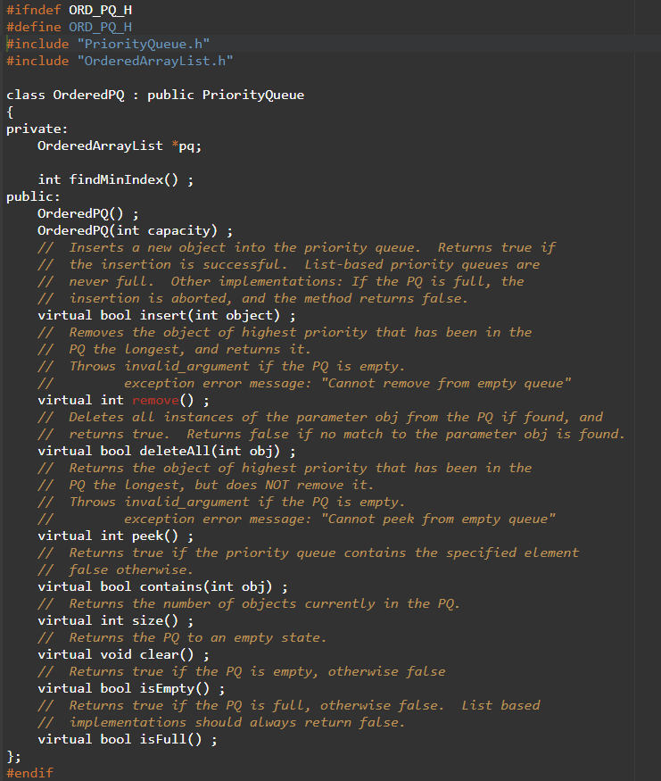 long as the queue contains one or more object of a higher