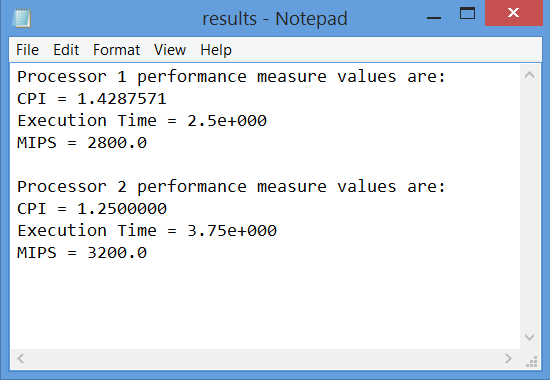 processor. We will be using the following 3 measures: Typically, processors performance