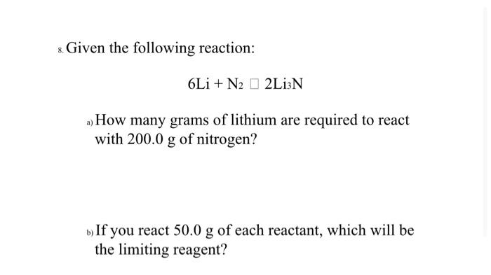 please explain me this question simple. Thank you! 8. Given the following