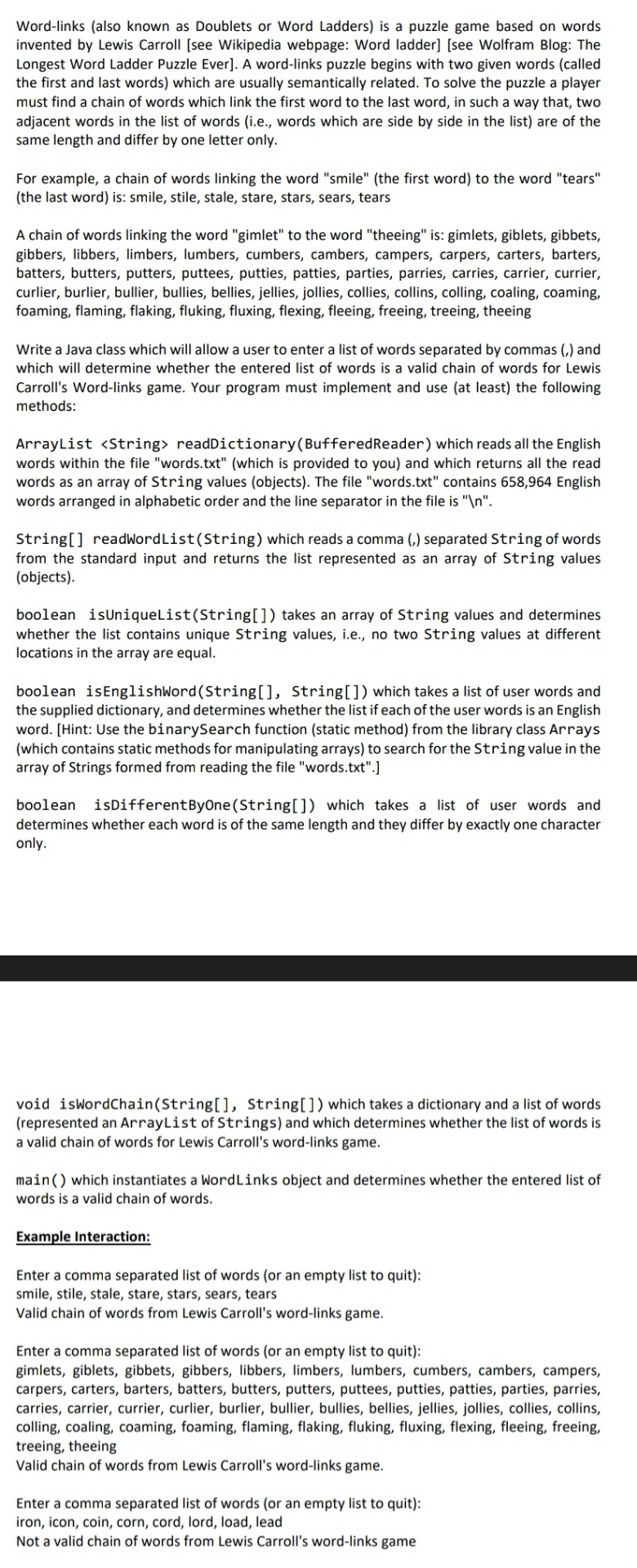  Revision excercises to code in Java 