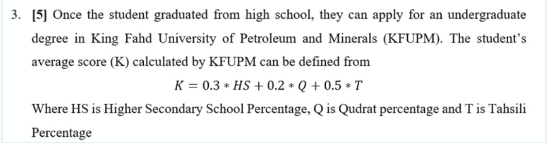 matlab this only 1question . Write a MATLAB user-defined function called KFUPM