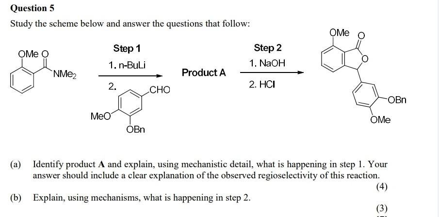 Please help Question 5 Study the scheme below and answer the