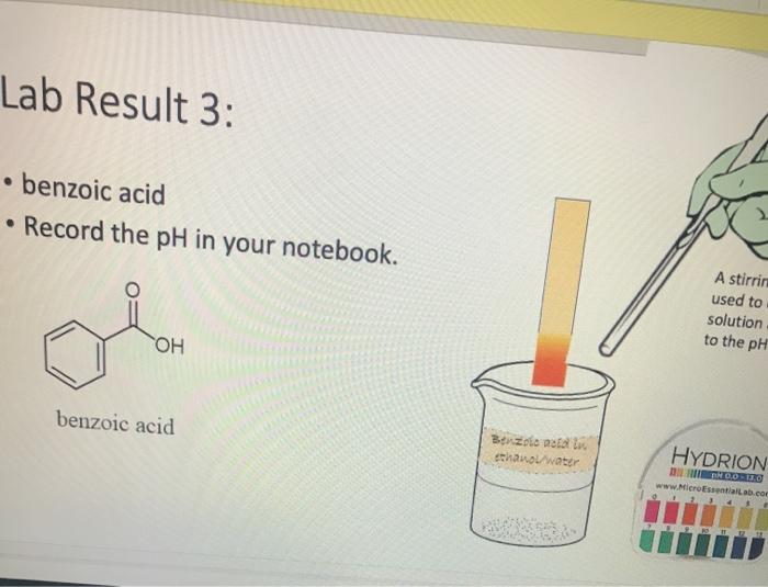 a solution has a pH less than benzyl alcohol, it is acidic;