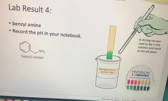 pH higher than benzyl alcohol, it is basic. The pH of benzyl