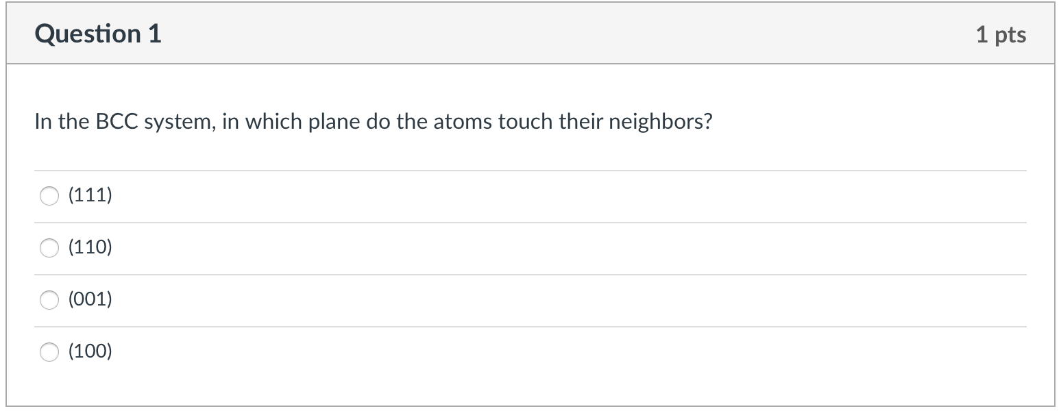 Material science all multiple choice questions Question 1 1 pts In the