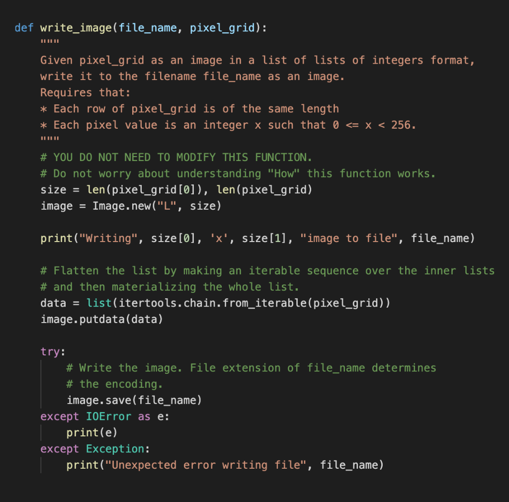 of the given code does. The steps in the main program (see