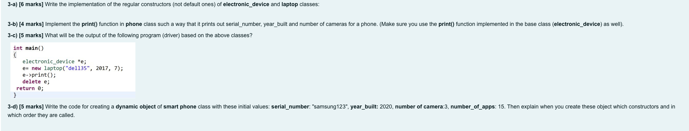 electronic_device that shows the information of an electronic device with two attributes: