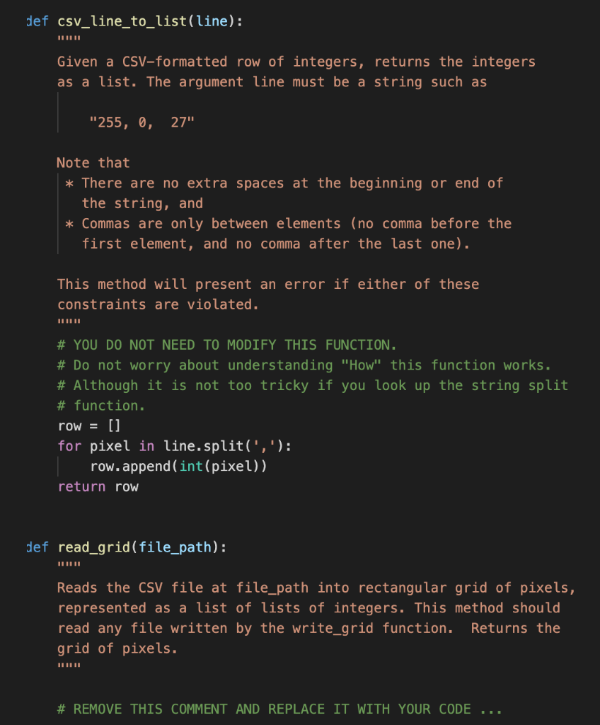 the comments: "Step A", "Step B", etc.) are roughly: A. Process command