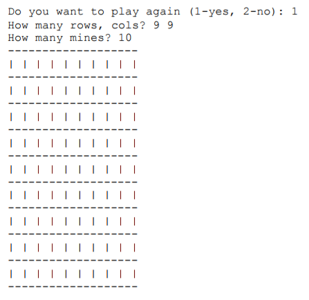 please help with the extra credit portion!Thanks! Minesweeper This game was made