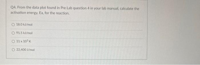  Q4. From the data plot found in Pre Lab question 4