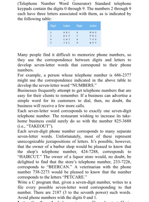 I need it in C++ please (I am using Netbeans) (Telephone Number