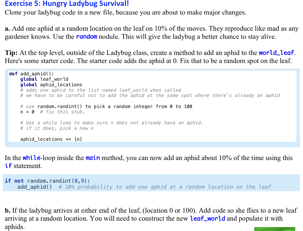 Use Python to fix the code from __future__ import print_function # Ladybug