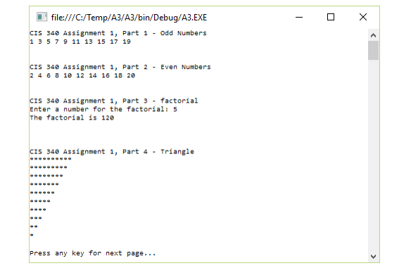 1. Using a for loop, list all odd numbers from 1 to