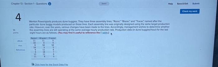  Chapter 13 - Section 1. Questions Help Save & Exit Submit
