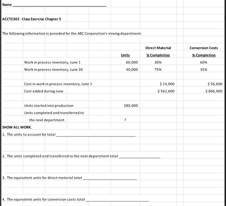 Please answer #3 Show work The following information is provided for