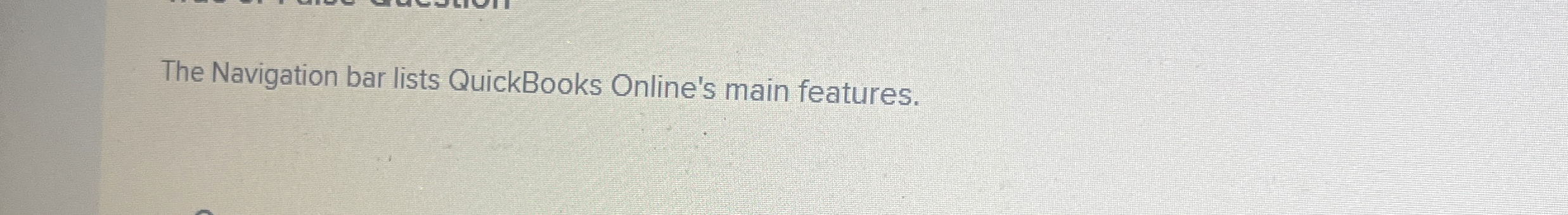  The Navigation bar lists QuickBooks Online's main features. 