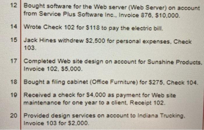 Job Responsibilities As TechVision's accounting clerk, use the accounting stationery in your