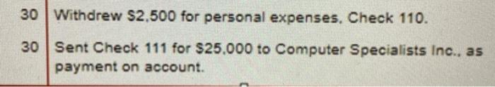 each account in the chart of accounts. (2) Analyze each business transaction.