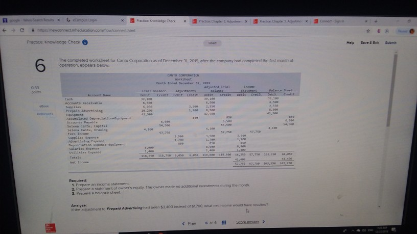Practice: Knowledge Check Help Seve&Eit Sub 6 The completed worksheet for