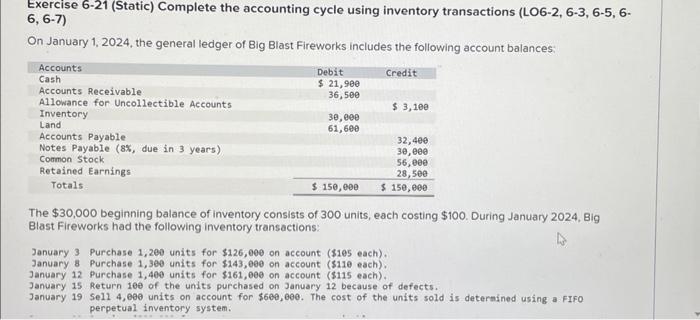 prepare a multi step income statement please ! :) Exercise 6-21 (Static)