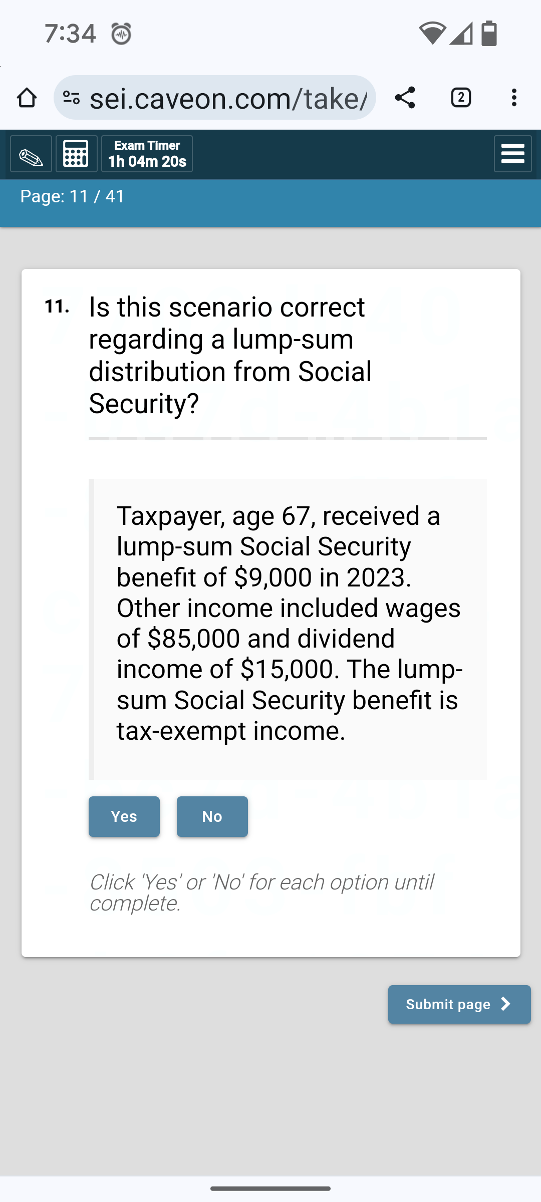 Is this scenario correct regarding a lump-sum distribution from Social Security?