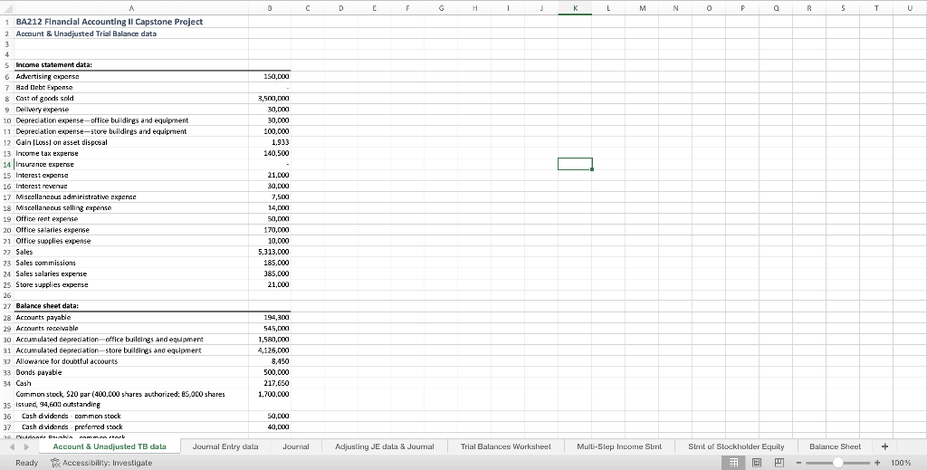Step 1: Journalize the transactions on the "Journal Entry data" tab.