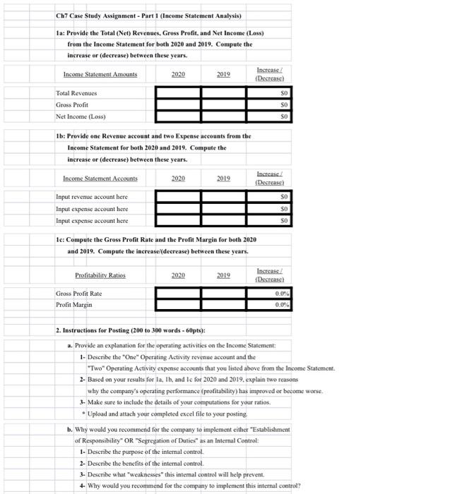 1a-1c using the Starbucks consolidated statements Ch7 Case Study Assignment - Part