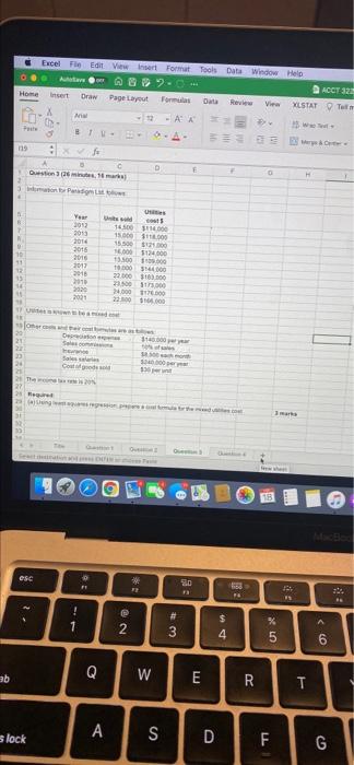 please solve this as soon as possible Excel Fio Edit View risert