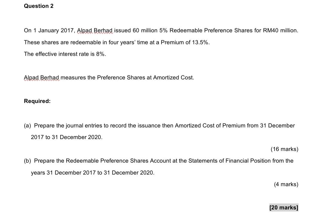 please show complete working to address amount :) Question 2 On 1