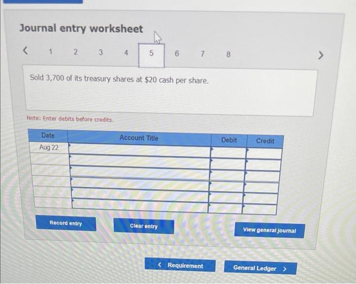 transactions affected its stockholders' equity accounts Jan. 2 Purchased 6,000 shares of
