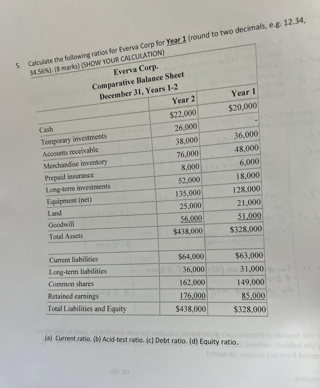 5. \\( \\mathrm{C} \\) (a) Current ratio. (b) Acid-test ratio. (c)