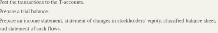  can you help me please complete those tables Post the transactions