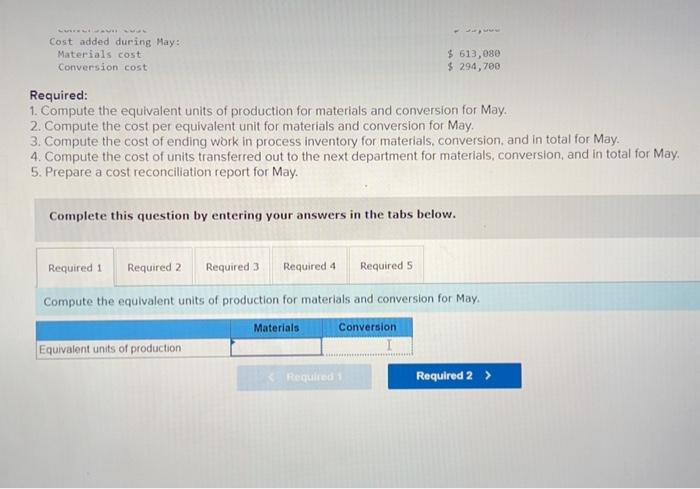 in its process costing system. It manufactures a caulking compound that goes