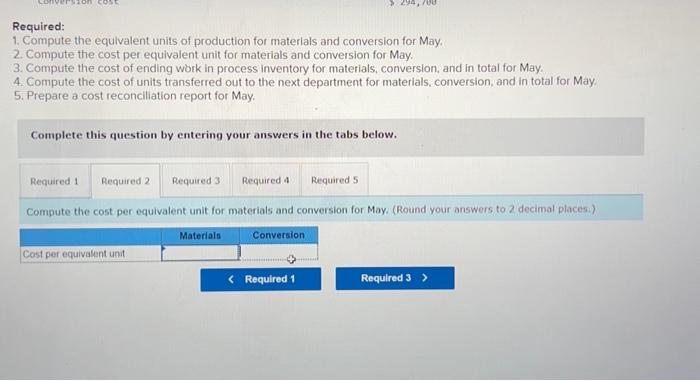 through three processing stages prior to completion. Information on work in the