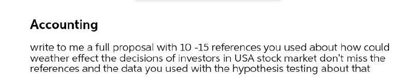 Accounting write to me a full proposal with 10 -15 references