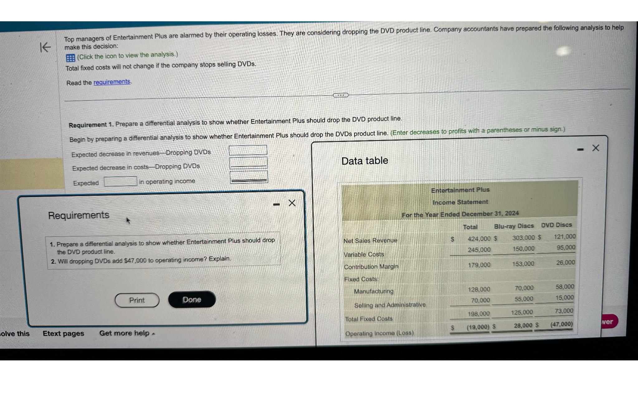  make this decision: (Click the icon to view the analysis.) Total