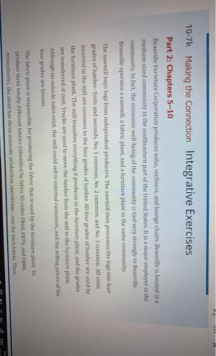  HC 10-7k Making the Connection Integrative Exercises Part 2: Chapters 5-10