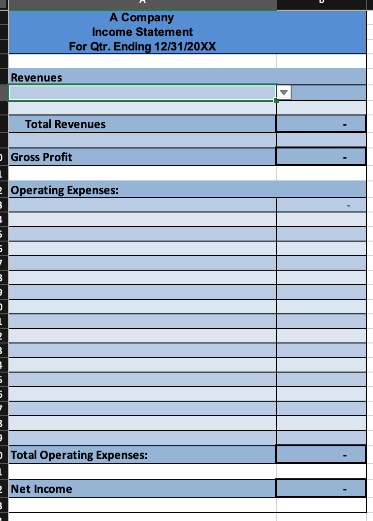 adjusted trial balance. Balance Sheet: Prepare the balance sheet using the adjusted