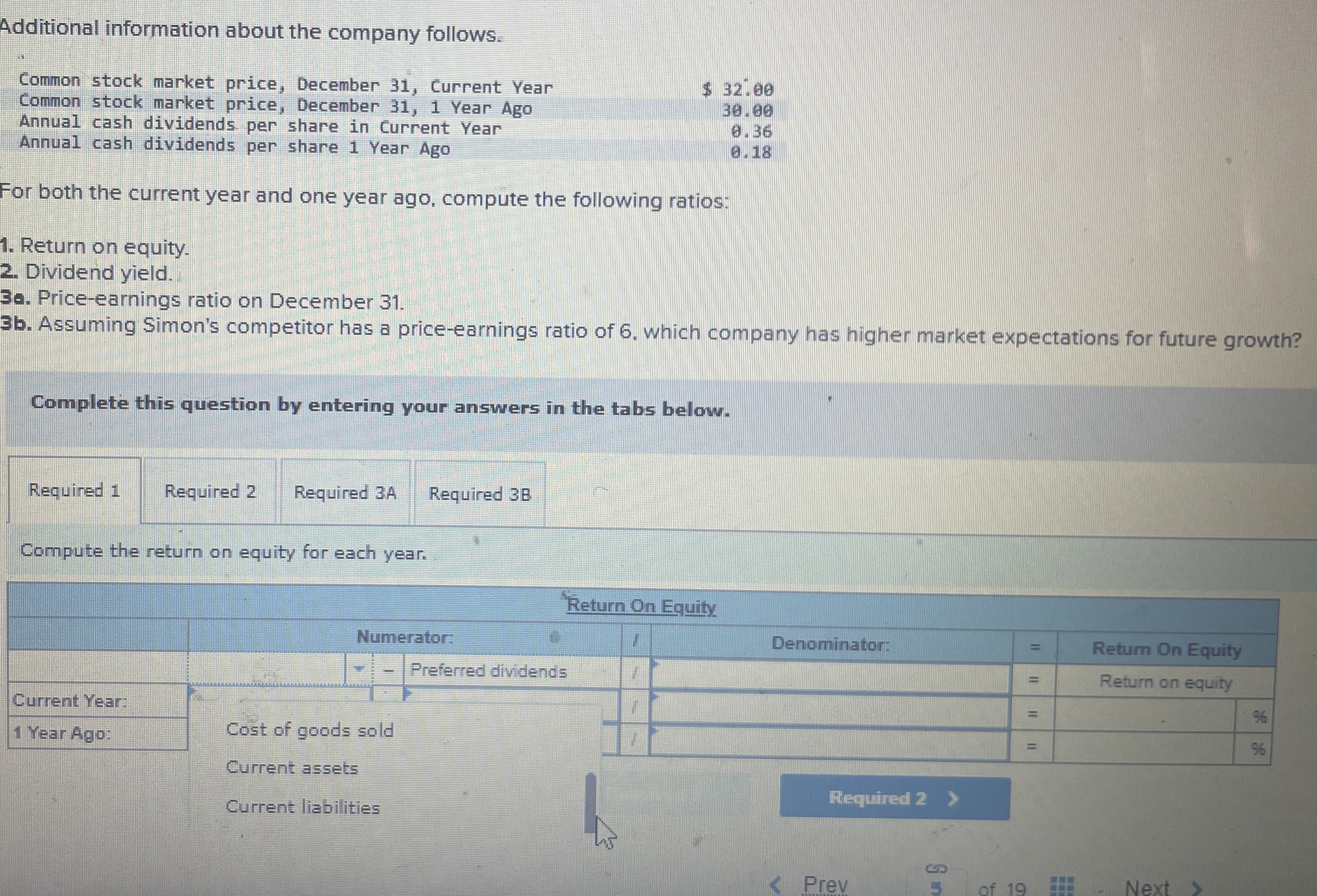  Additional information about the company follows. \table[[Common stock market price, December