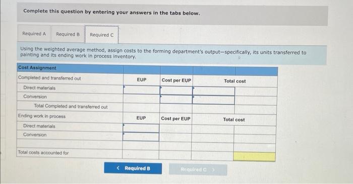 weighted average method and it reports the following unit data for the