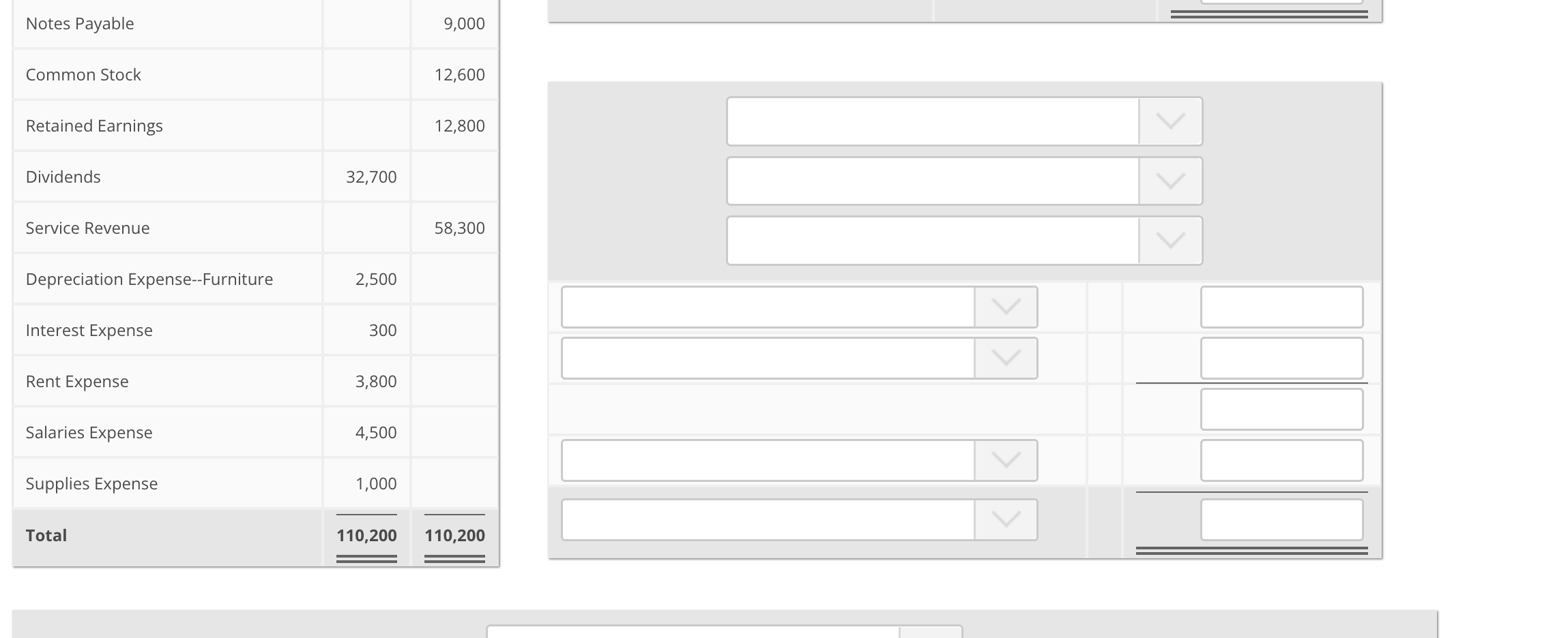 Earnings, and Balance Sheet. Enter any decreases with a minus sign or