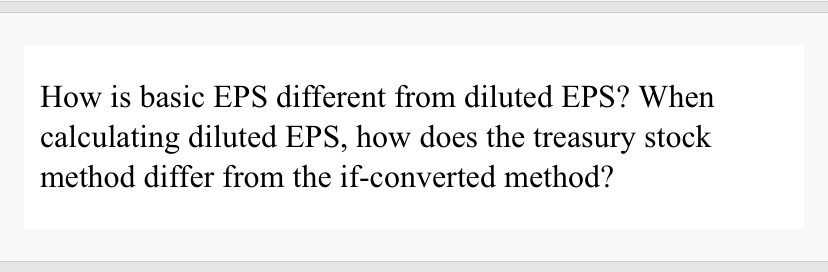 How is basic EPS different from diluted EPS? When calculating diluted