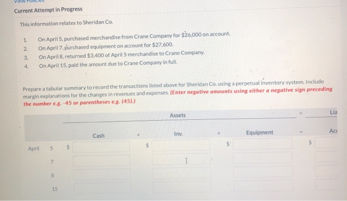  Current Attempt in Progress 1. This information relates to Sheridan Co.