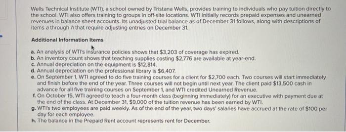 Prepare a Income Statement, Owners Equity, and Balance Sheet Based on the
