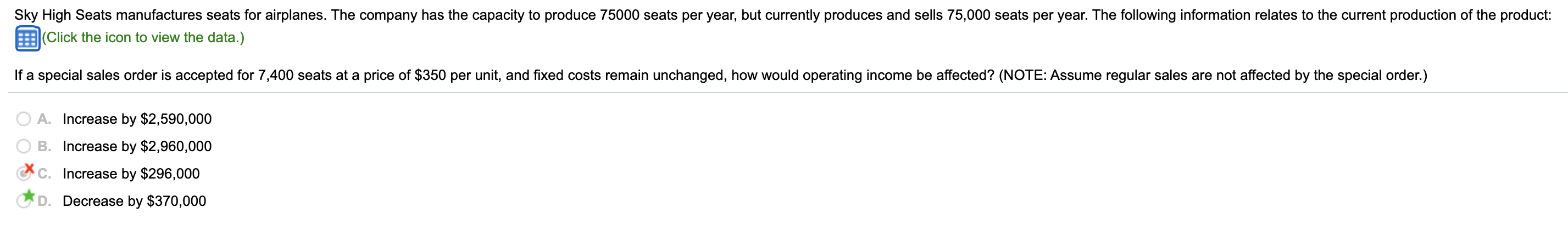 Manufacturing Marketing and administrative $240 $70 Total fixed costs: Manufacturing Marketing and