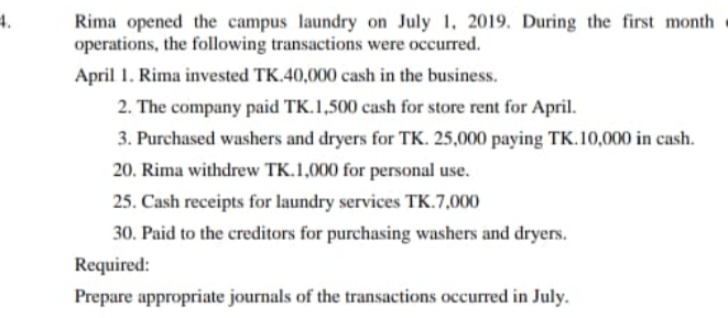 please give the answer within 25 min. 4. Rima opened the campus